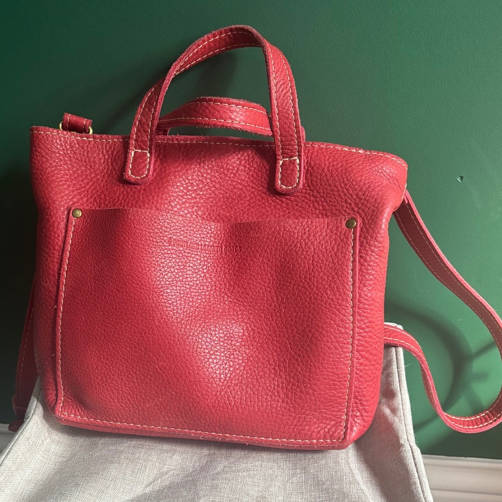 Portland Leather Red Mini Crossbody Tote